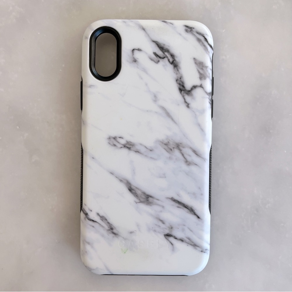 Casely iPhone XS case . White marbled print. NEW